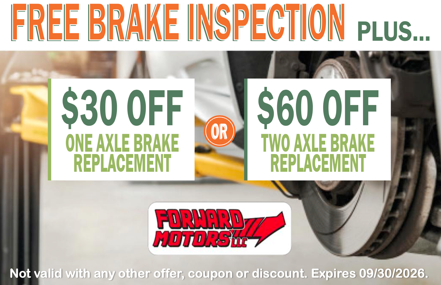 Free Brake Inspection Coupon | Forward Motors