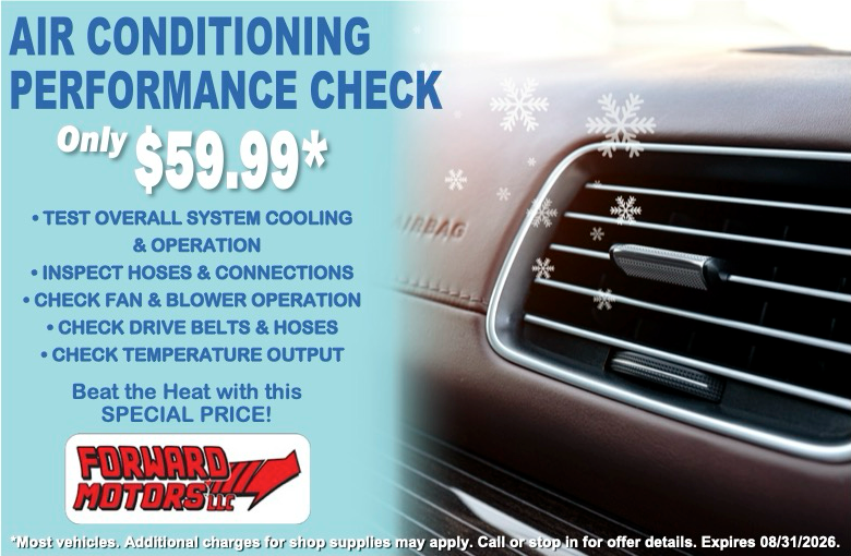 Air Conditioning Performance Check Coupon | Forward Motors