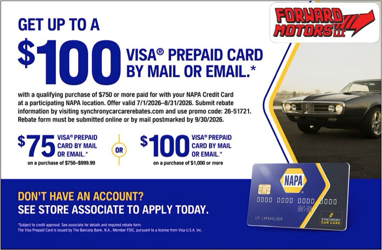 NAPA Coupon | Forward Motors