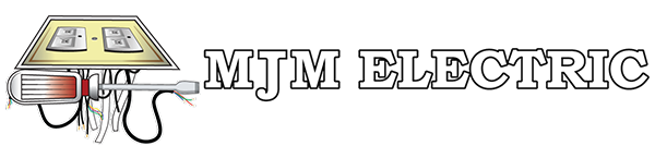 MTM Electric logo with a stylized electrical panel and wires on a white background