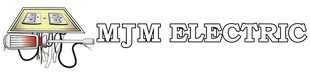 MTM Electric logo with a stylized electrical panel and wires on a white background