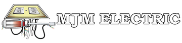 MTM Electric logo with a stylized electrical panel and wires on a white background