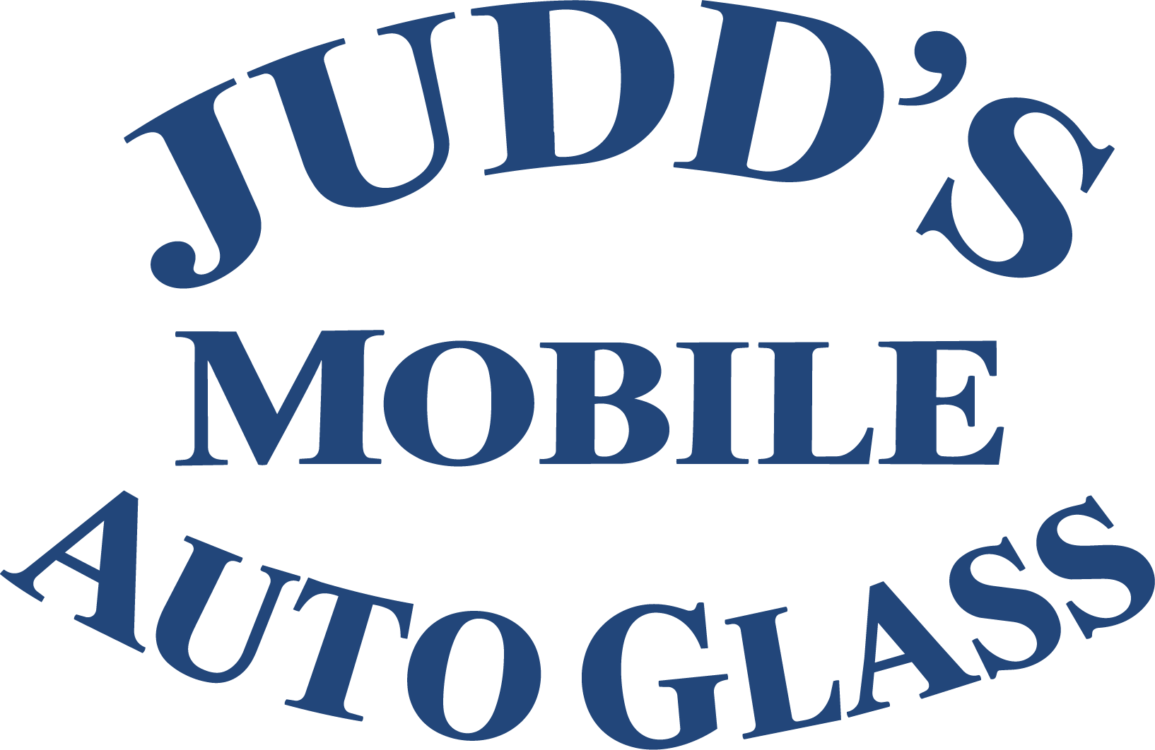 Judd’s Mobile Auto Glass logo in blue text on a white background