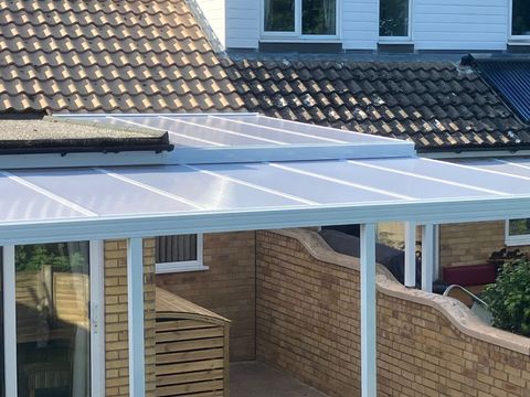 Polycarbonate roof canopy verandah in Sussex