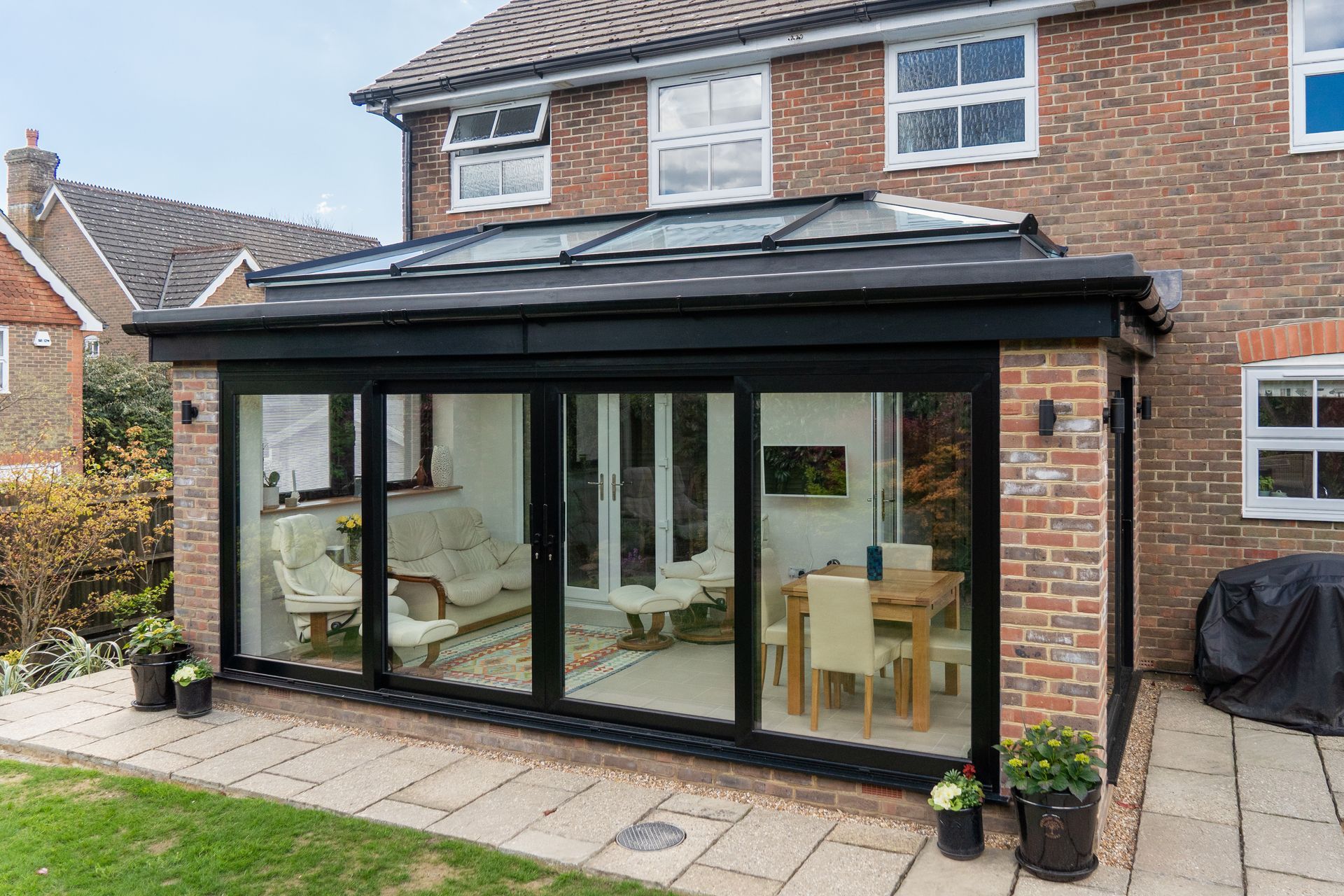 lantern roof conservatory black exterior