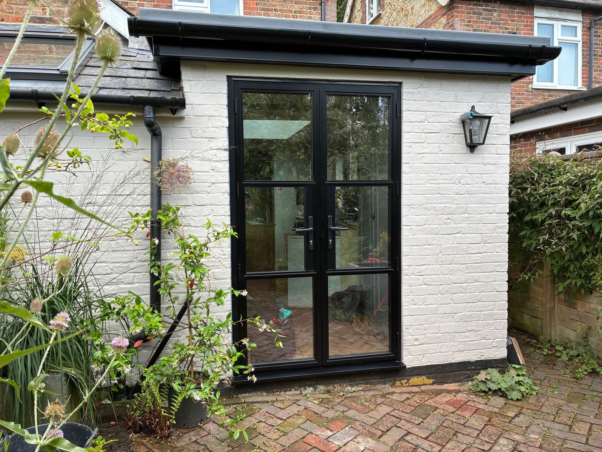 black aluminium french doors installed in sussex