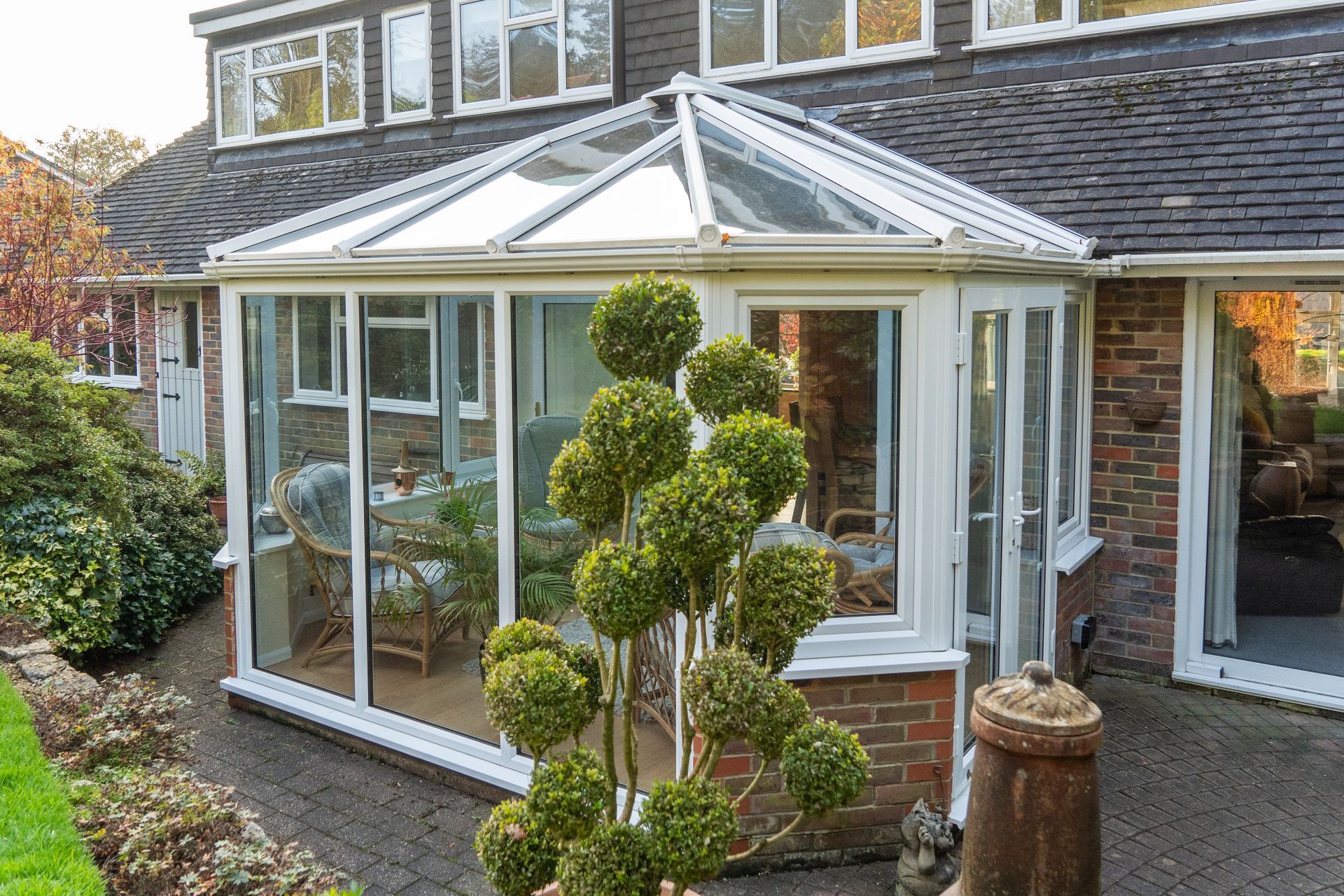 Exterior view of a glass conservatory in Crowborough