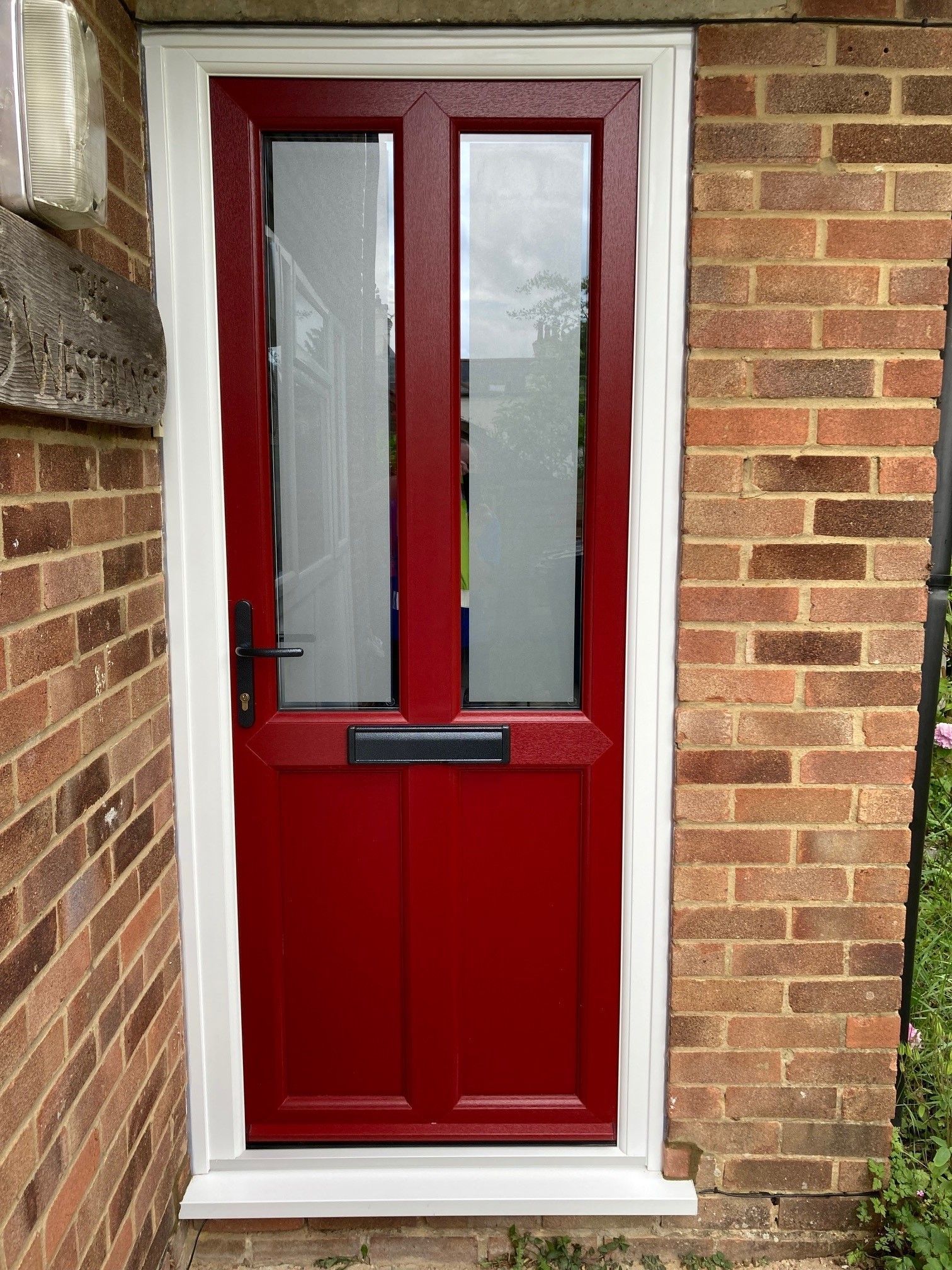 red pvc door