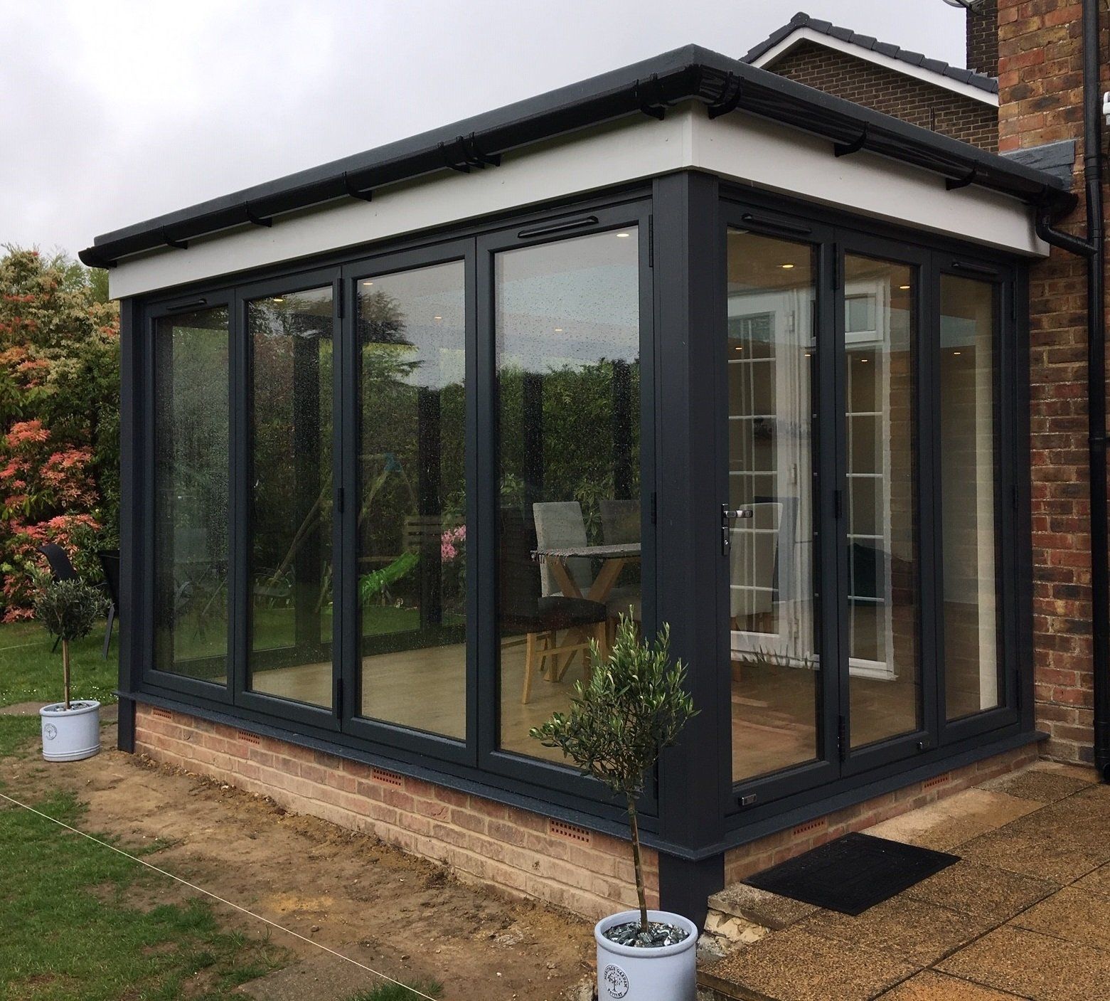 anthracite grey orangery exterior view in sussex