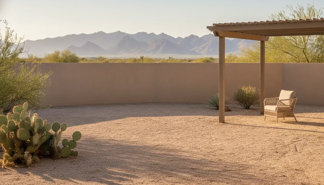 A clean Tucson backyard ready for pet waste removal Tucson service