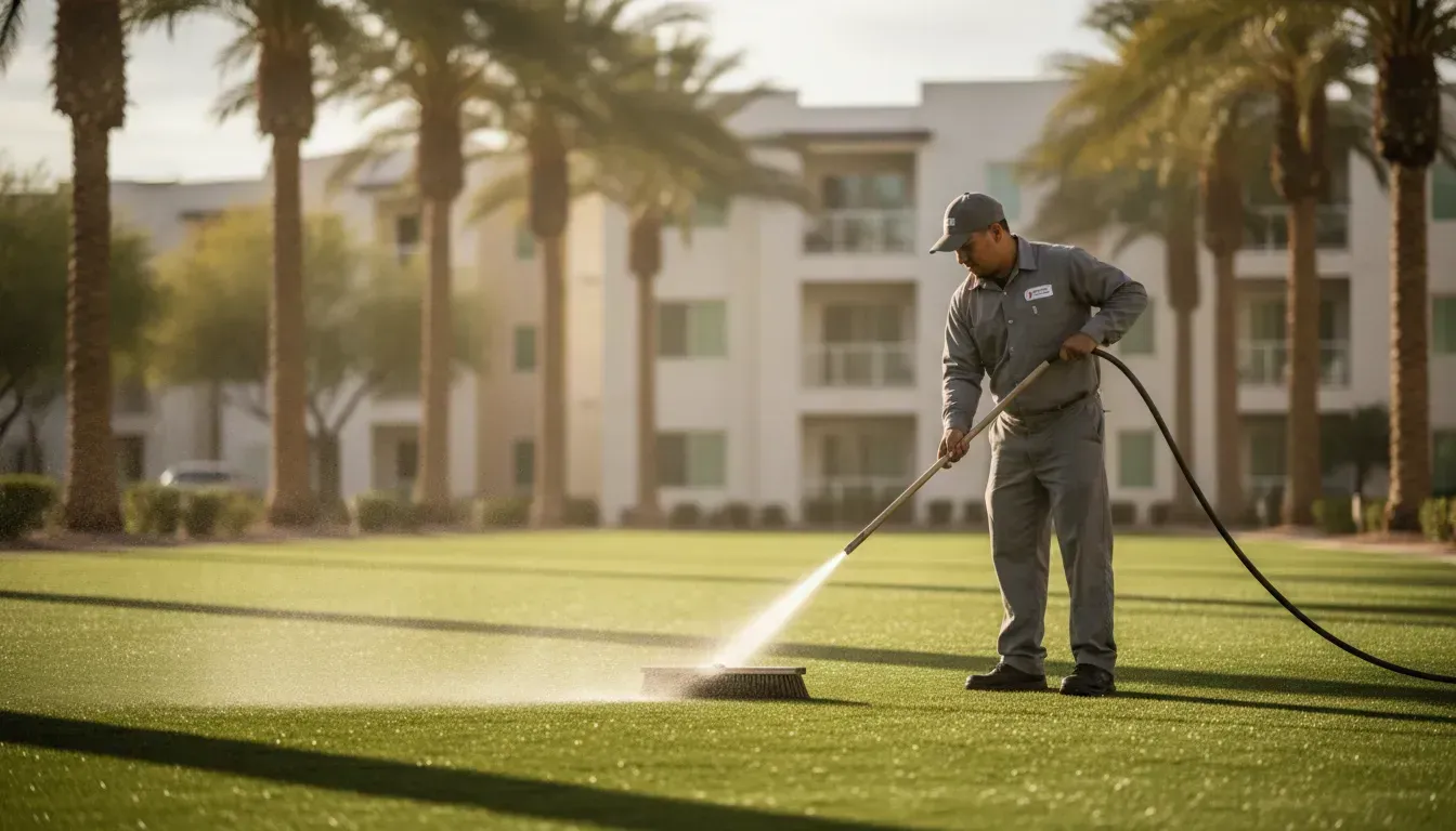 Commercial artificial turf cleaning for Las Vegas HOA communities