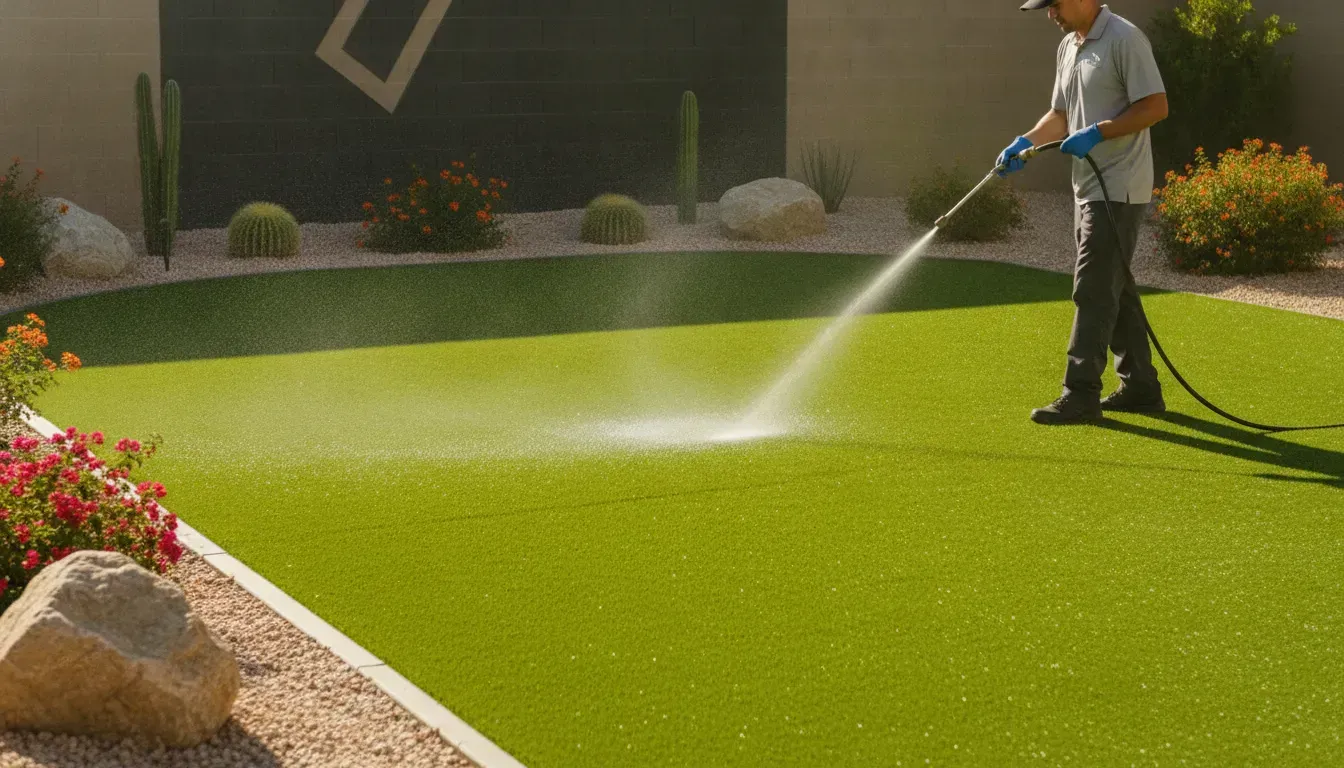 Bright artificial turf deodorizing Las Vegas service for a dog-friendly yard