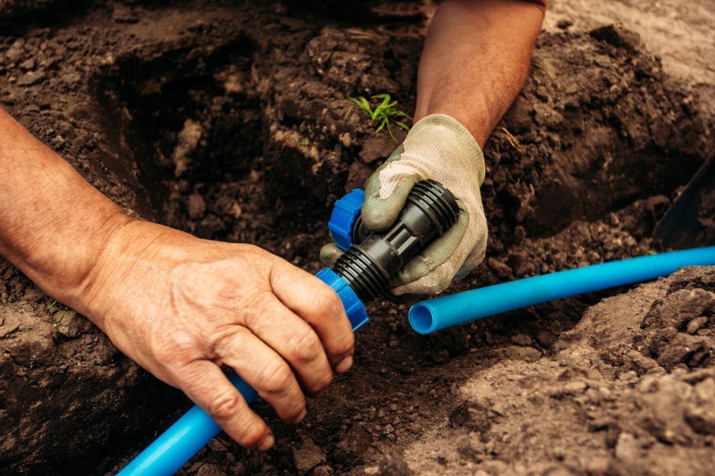 setting up garden drainage solution for a clay garden