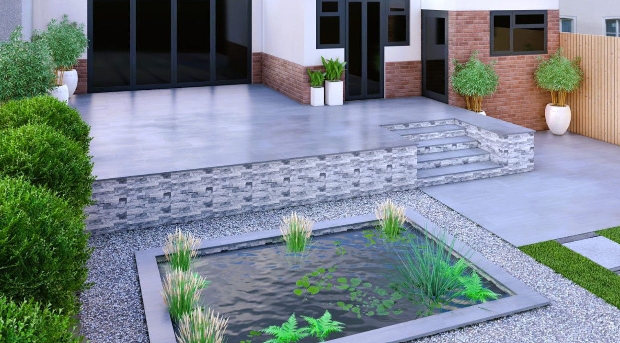DNA Landscapes 3D garden design of how the new landscaped garden would look from within the Earlsdon garden