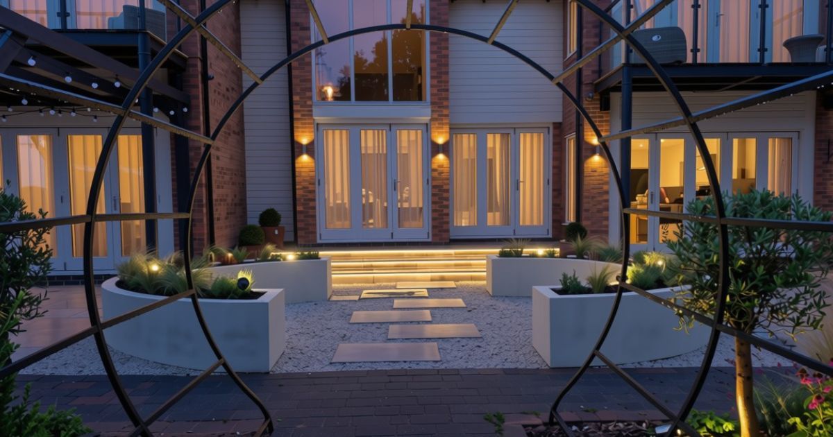 Outdoor garden lighting installed by DNA Landscapes in Leamington Spa