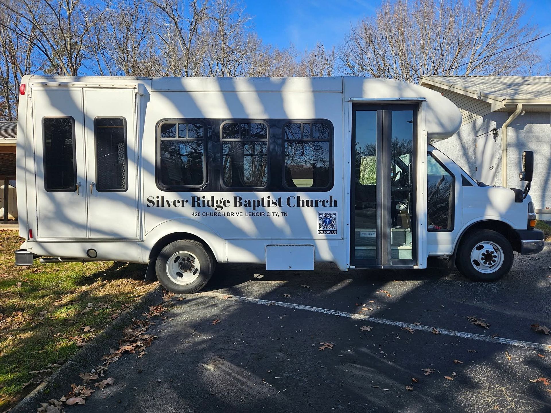 White bus with 
