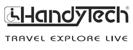 Logo Handytech con icona di accessibilità stilizzata e slogan