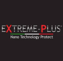 Logo EXTREME-PLUS con testo rosso e grigio e slogan