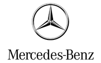 Logo Mercedes-Benz con stella a tre punte nera e marchio denominativo su sfondo bianco.