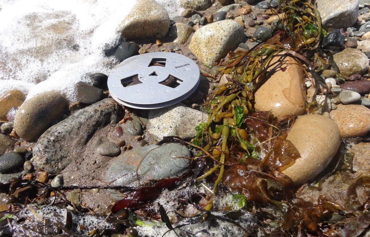 Tape on a beach. Sound art by MiE Fielding