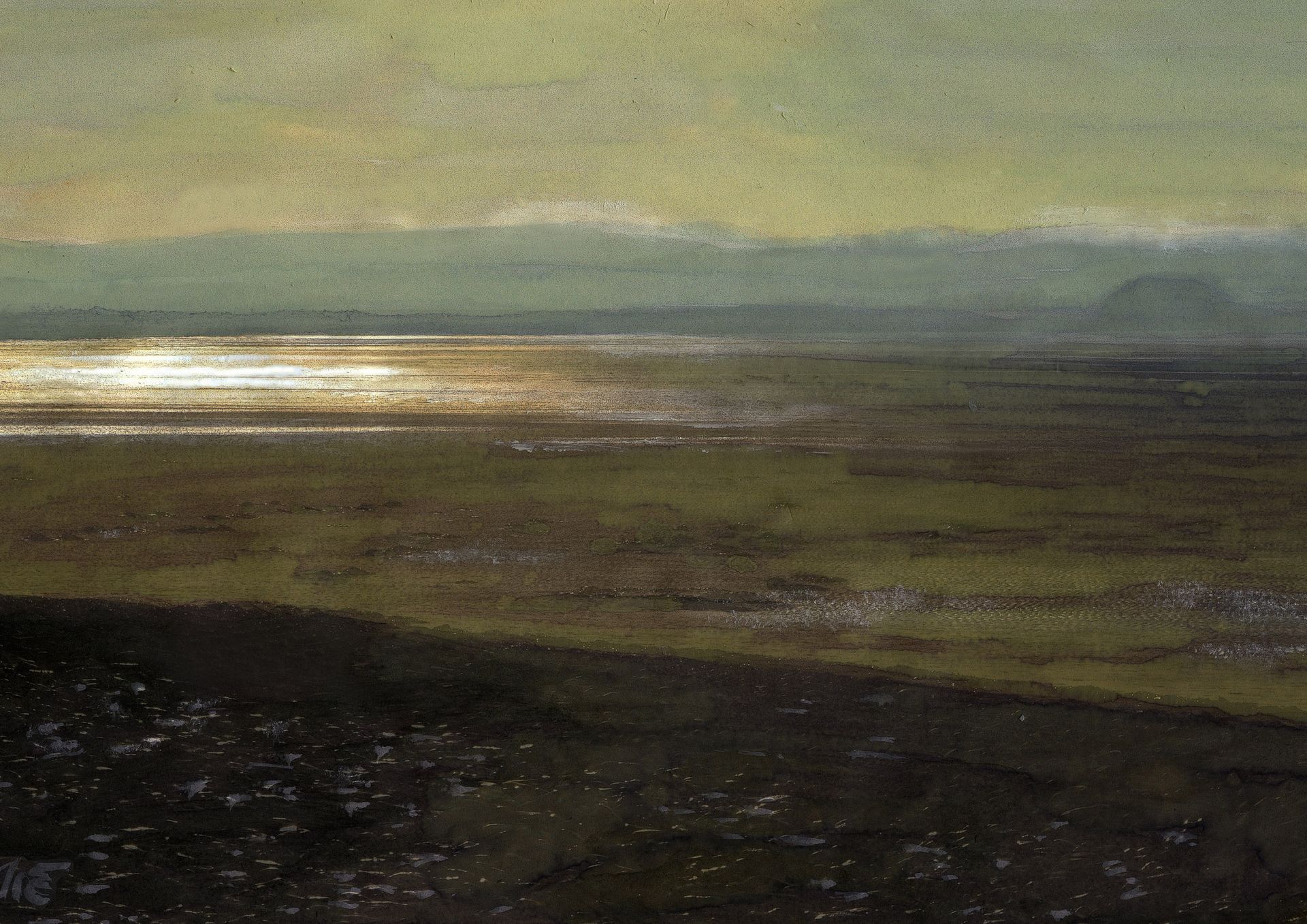 Fenham flats (Lindisfarne) limited edition print by MiE Fielding. From the book 'The Sound of a Landscape'.