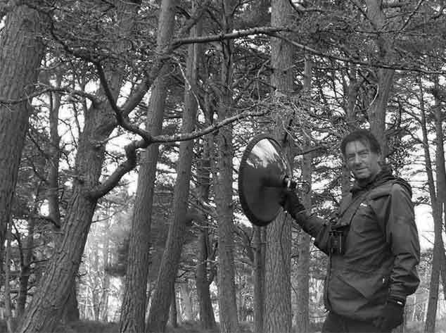 MiE Fielding recording bird sounds at Rothiemurchus , Scotland MiE Fielding recording bird sounds at Rothiemurchus , Scotland