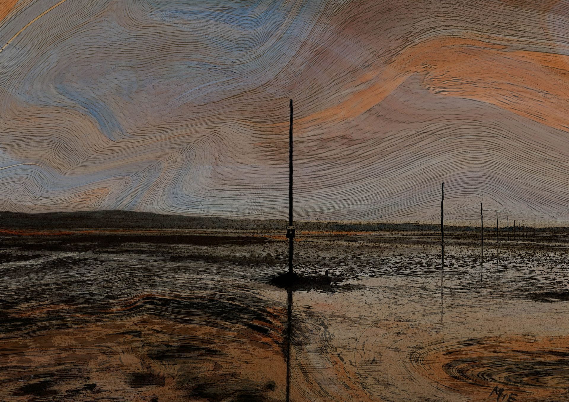 Pilgrims Way limited edition print by MiE Fielding. From the book 'The Sound of a Landscape'.