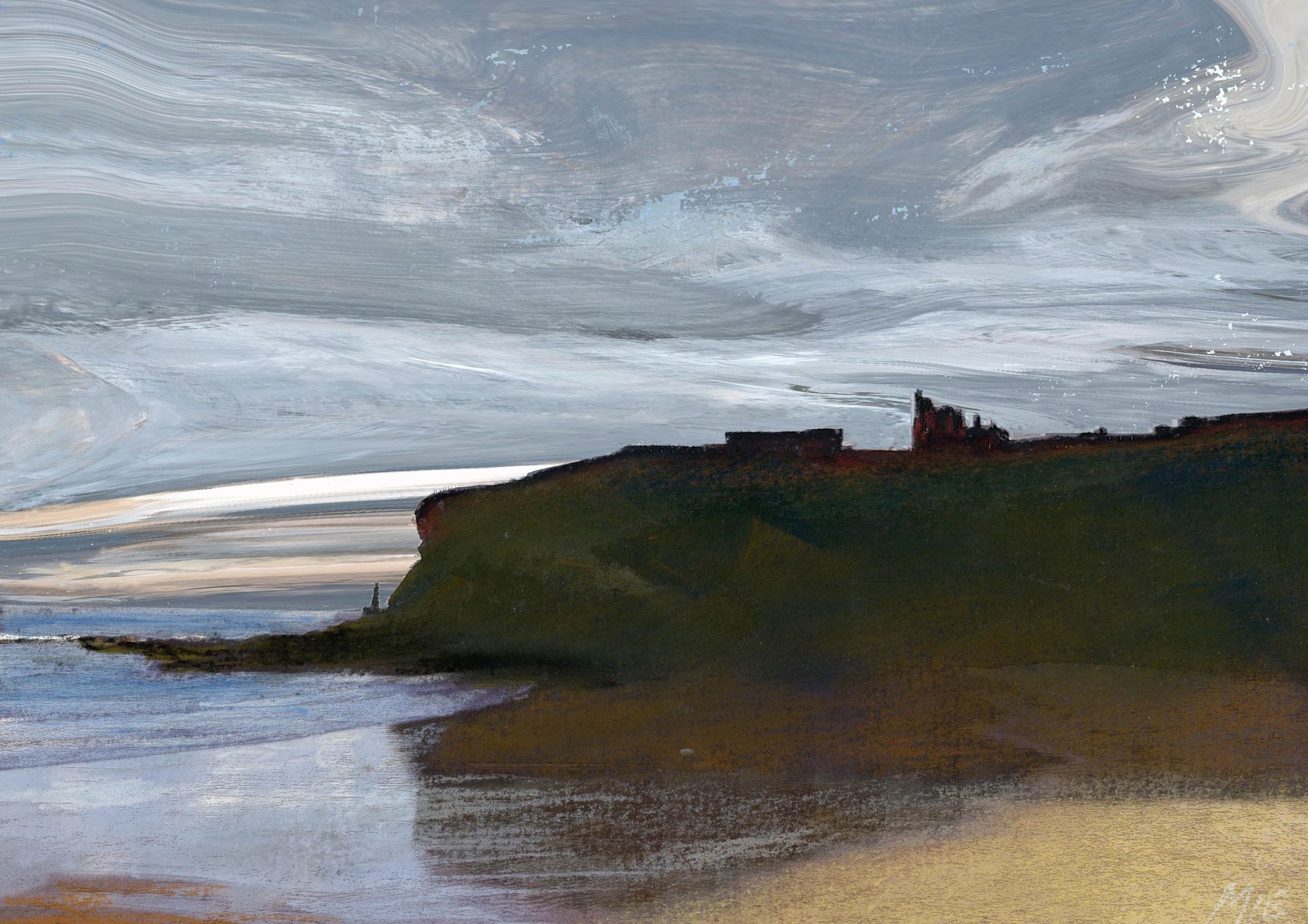 Tynemouth limited edition print by MiE Fielding. From the book 'The Sound of a Landscape'.