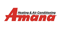 Amana logo in red, with the word