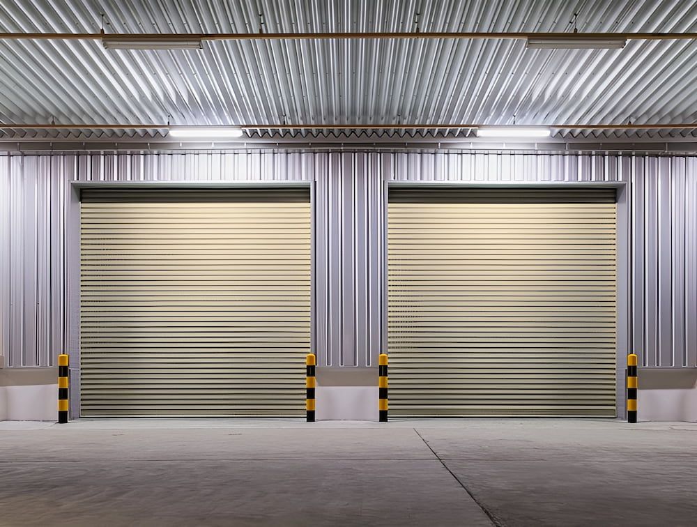 Two Roller Shutters In A Warehouse — Brunswick Valley Door Centre in Mullumbimby, NSW
