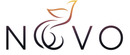 NOVA logo with stylized bird and swirling letter O in black