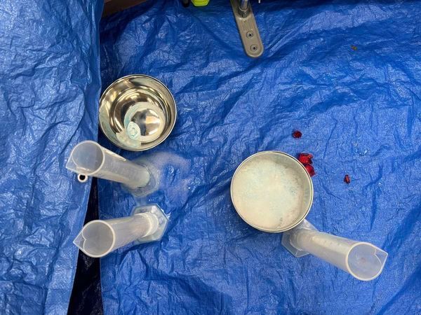 tarps help keep the mess contained