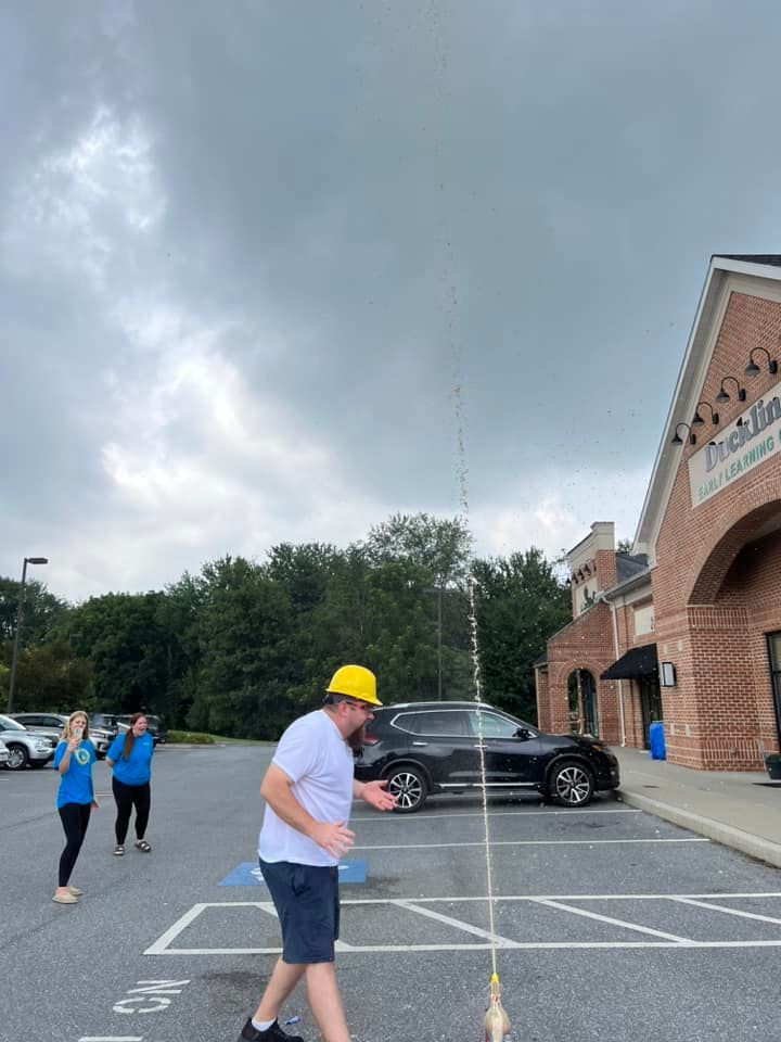 bottle rocket into the sky