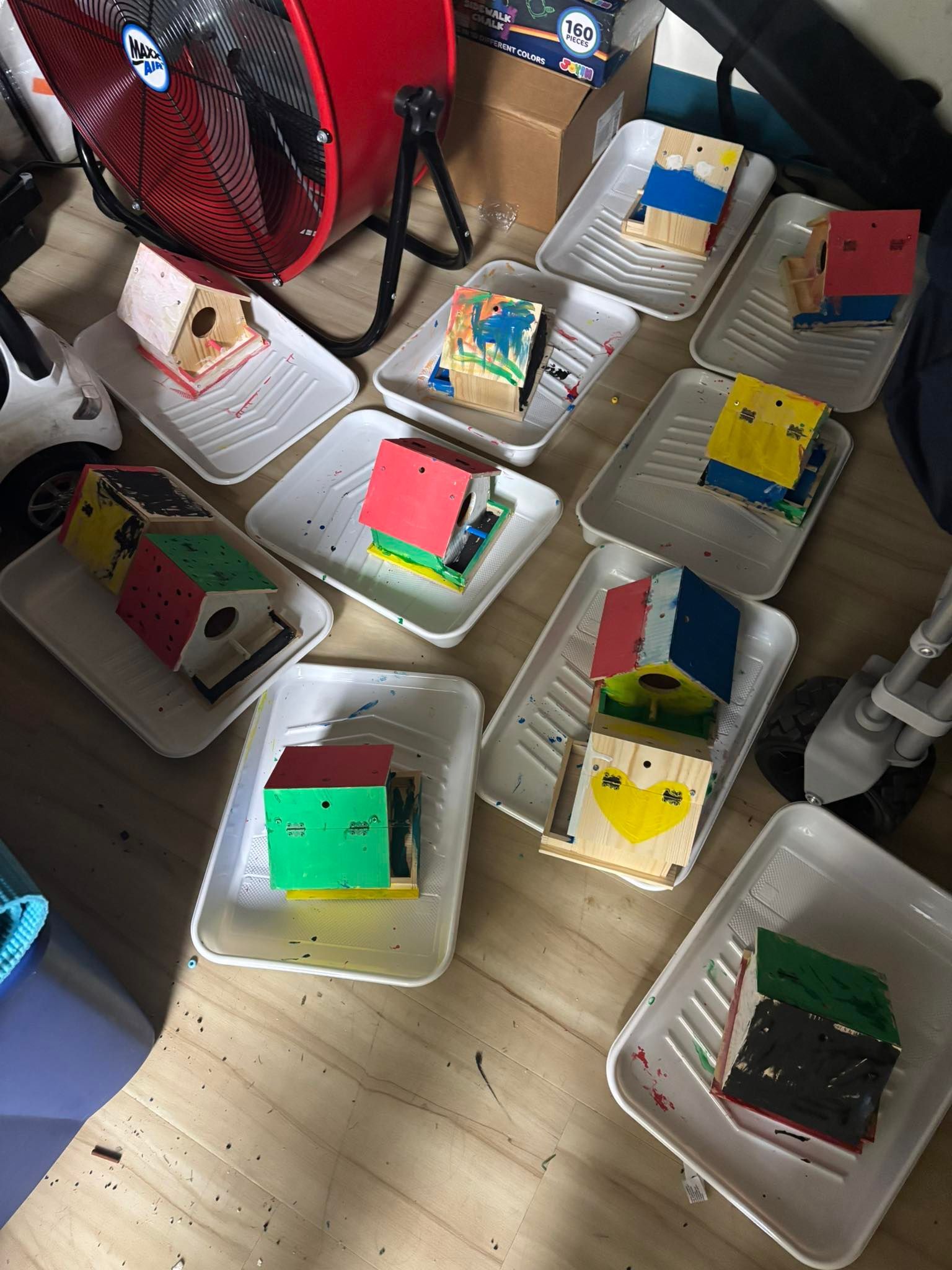 bird houses built by students