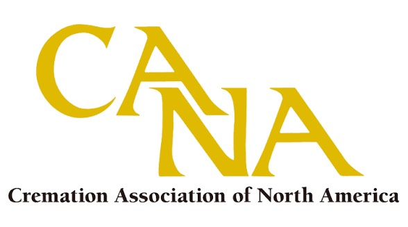 CANA logo: gold letters over text 