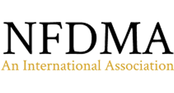 NFDMA logo with black text above gold text that reads 