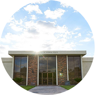 A building with the word peace on it