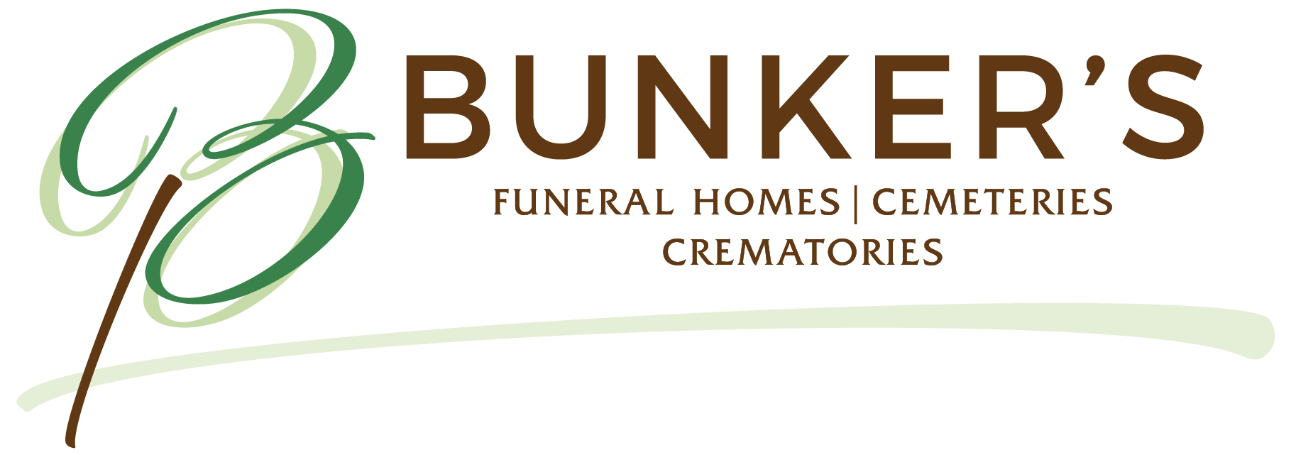 The logo for bunker 's funeral homes cemeteries crematories