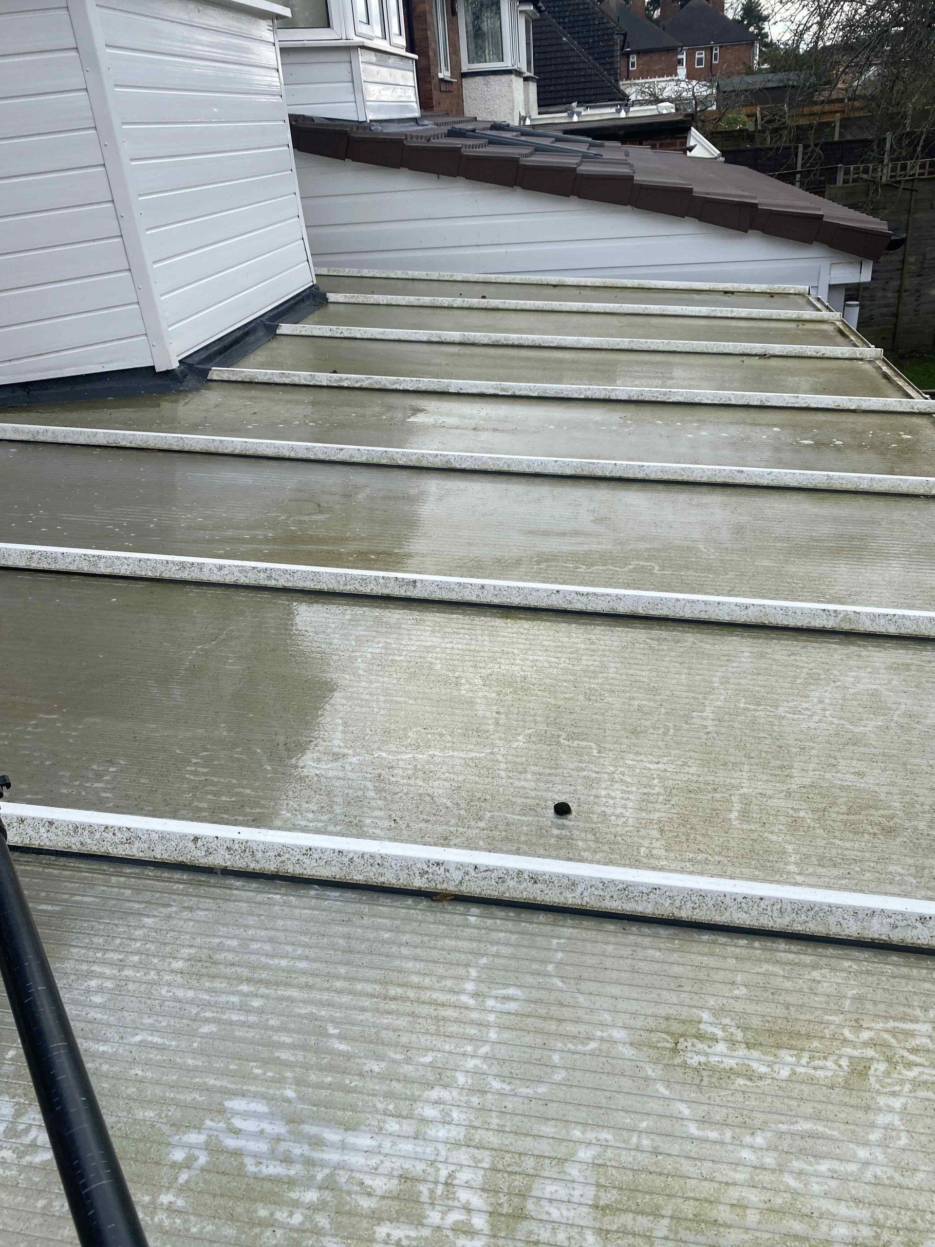 Conservatory roof before cleaning in solihull