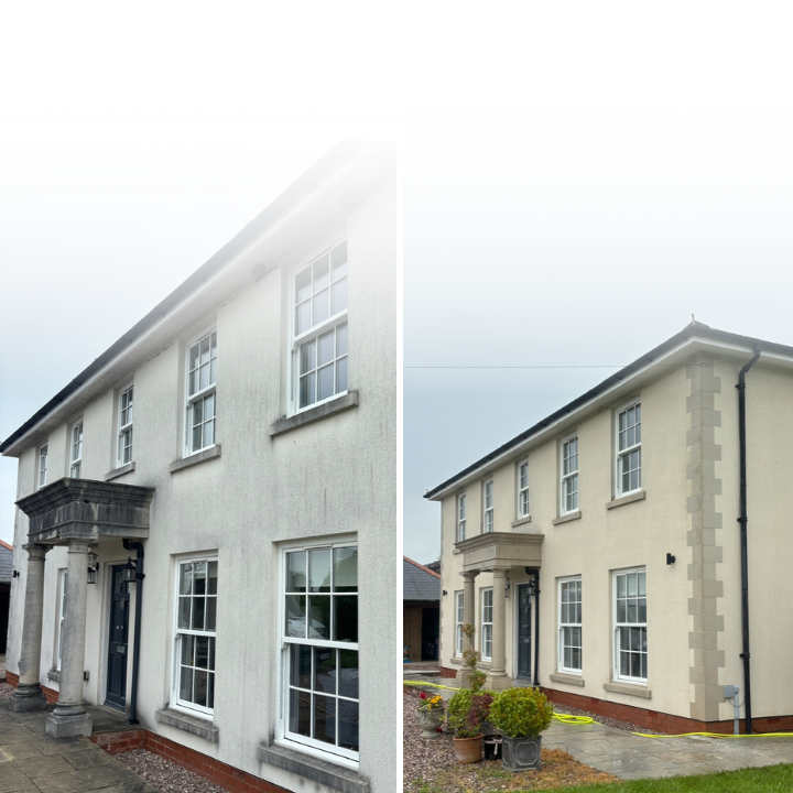 Render cleaning service in solihull that has remove green and black stains from the rendering