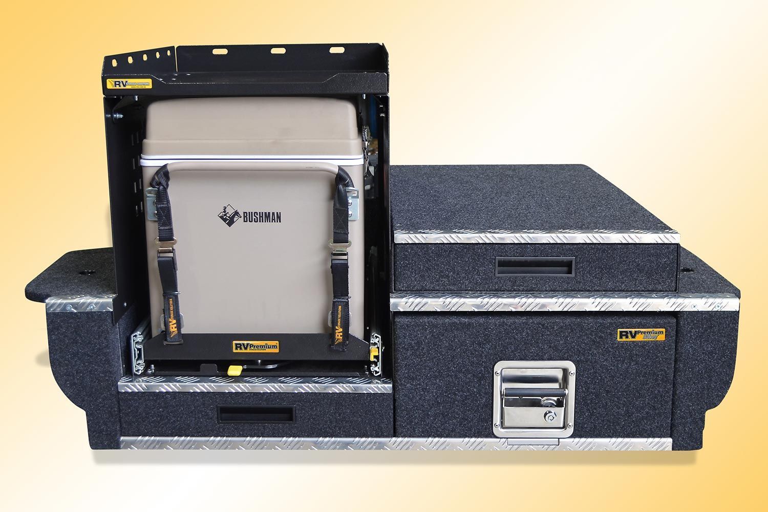 Black hard case open with white device inside, next to a matching speckled storage case — Ol Mate 4x4 in Tuggerah, NSW