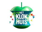 Groen zandlopervormig logo met de tekst