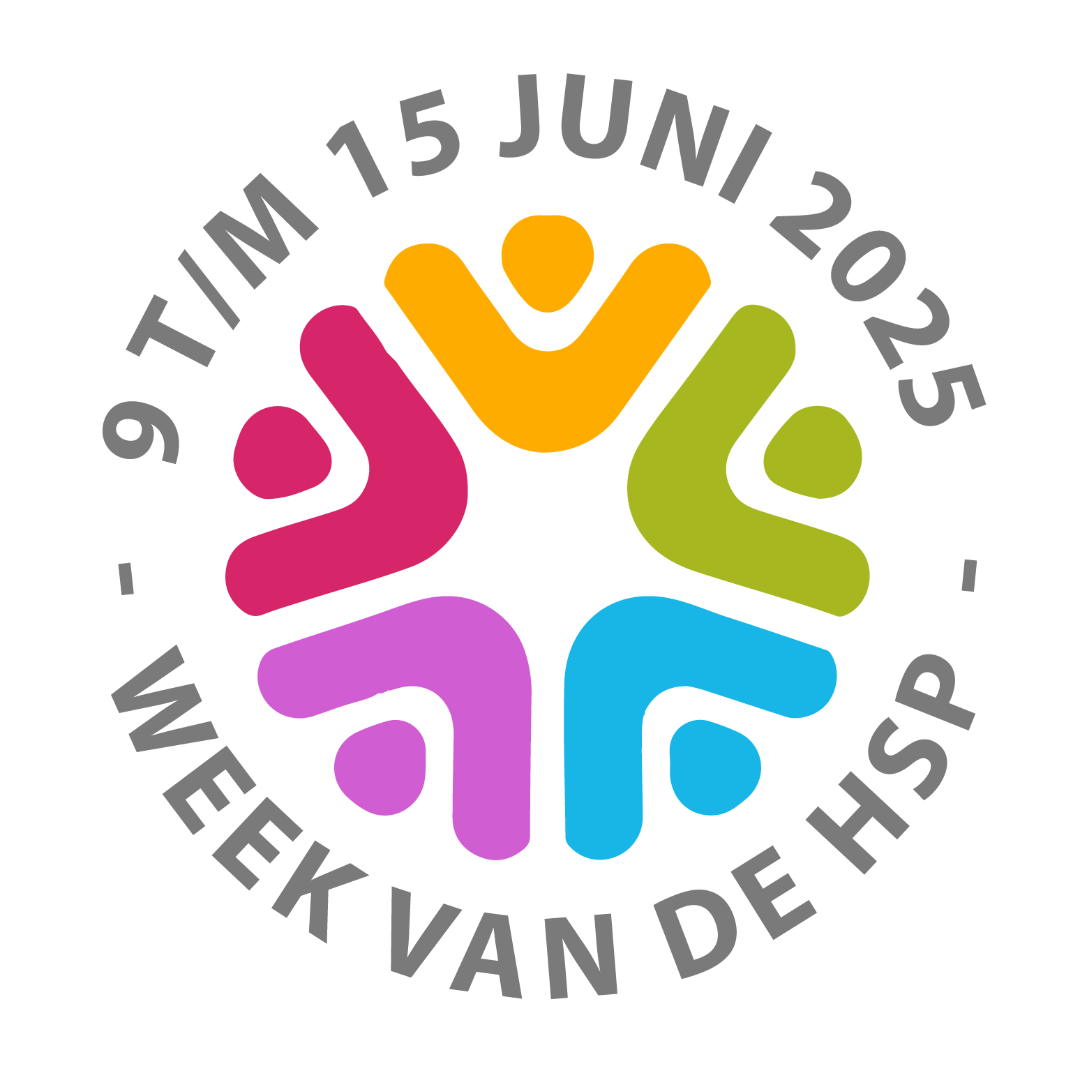 Logo: Kleurrijke cirkel van mensen met de tekst