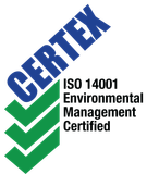The certex logo is iso 14001 ems certified.