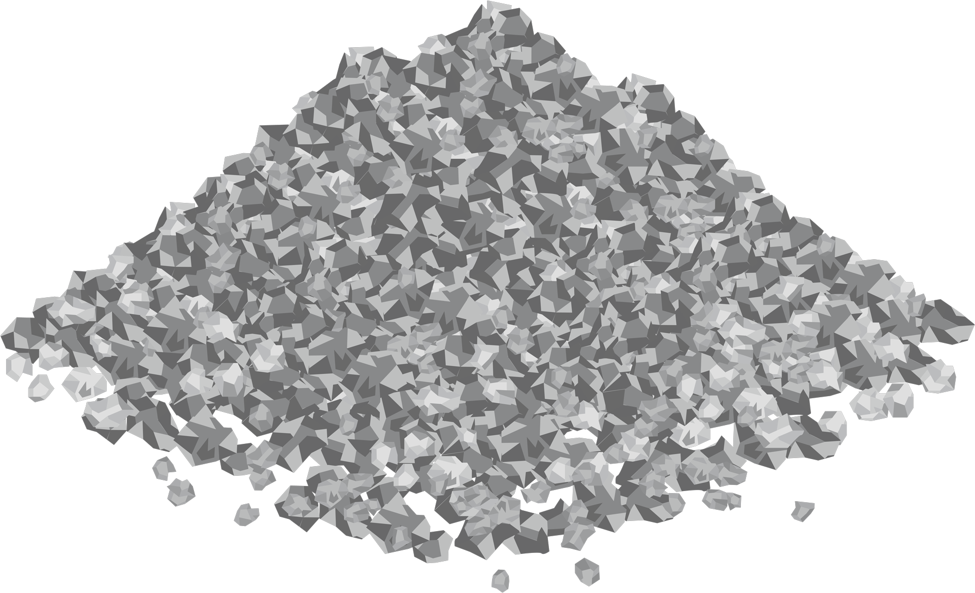 A pile of rocks on a white background.
