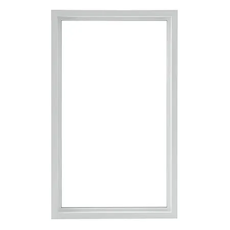 White rectangular window frame with a plain light gray border on a white background