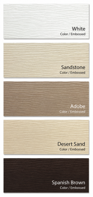 Color swatches labeled White, Sandstone, Antelope, Desert Sand, and Spanish Brown