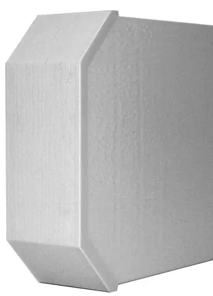 White geometric wall-mounted speaker or light fixture on a light background