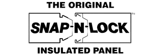 Black-and-white logo reading “THE ORIGINAL SNAP-N-LOCK INSULATED PANEL”