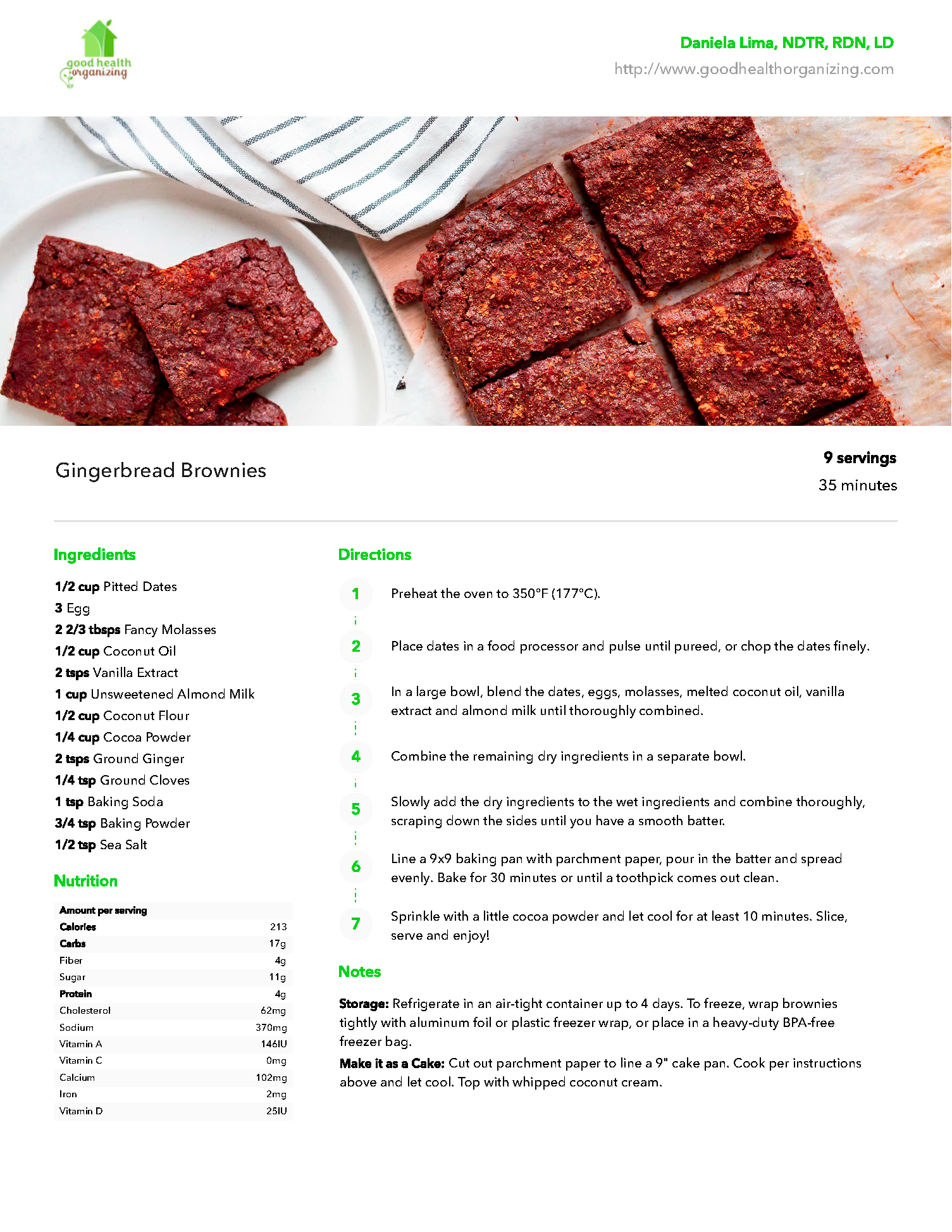 A sheet of paper with a picture of a plate of brownies on it.